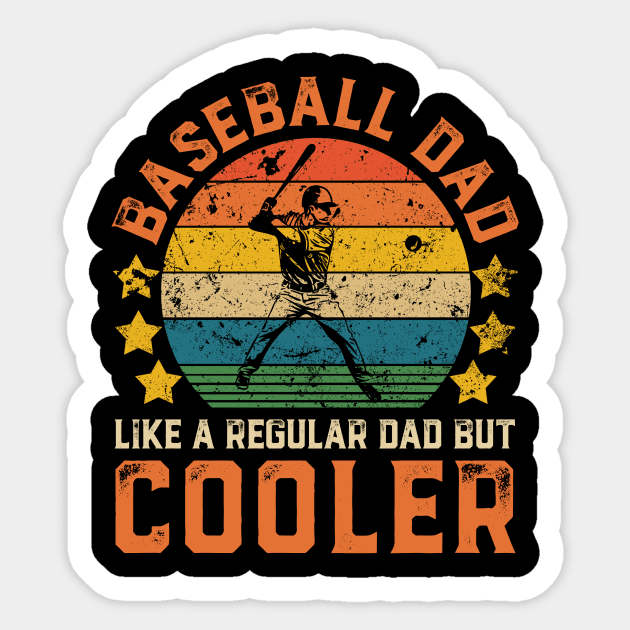 Baseball Dad Funny Vintage Baseball Father's Day Gift Sticker by Damsin